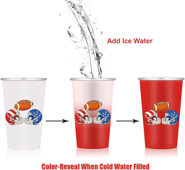 16oz Red Blue Cold Activated Color Changing Aluminum Cups