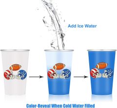 16oz Red Blue Cold Activated Color Changing Aluminum Cups