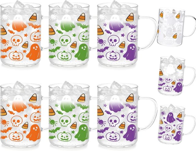 Halloween Horror Ghost Glass Color Changing Cups 6 Pcs