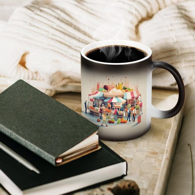 People in Market Magic Color Changing Ceramic Coffee Mug