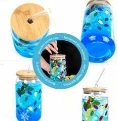 16oz Christmas Festive Color Changing Glass Drinking Glasses