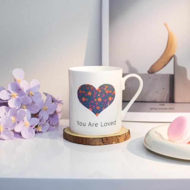 Flower Heart Love Color Changing Ceramic Coffee Mug 12oz
