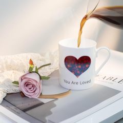 Flower Heart Love Color Changing Ceramic Coffee Mug 12oz