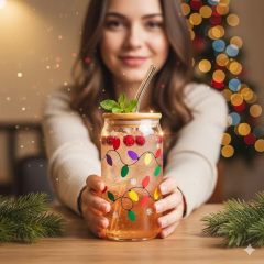 16oz Christmas Festive Color Changing Glass Drinking Glasses