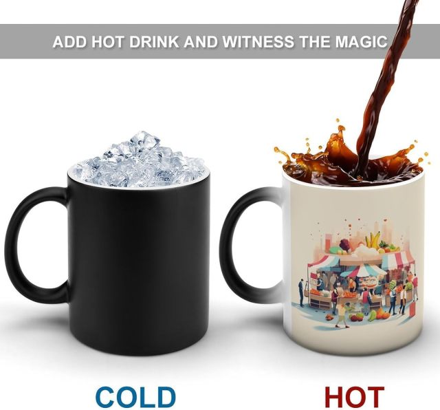 People in Market Magic Color Changing Ceramic Coffee Mug