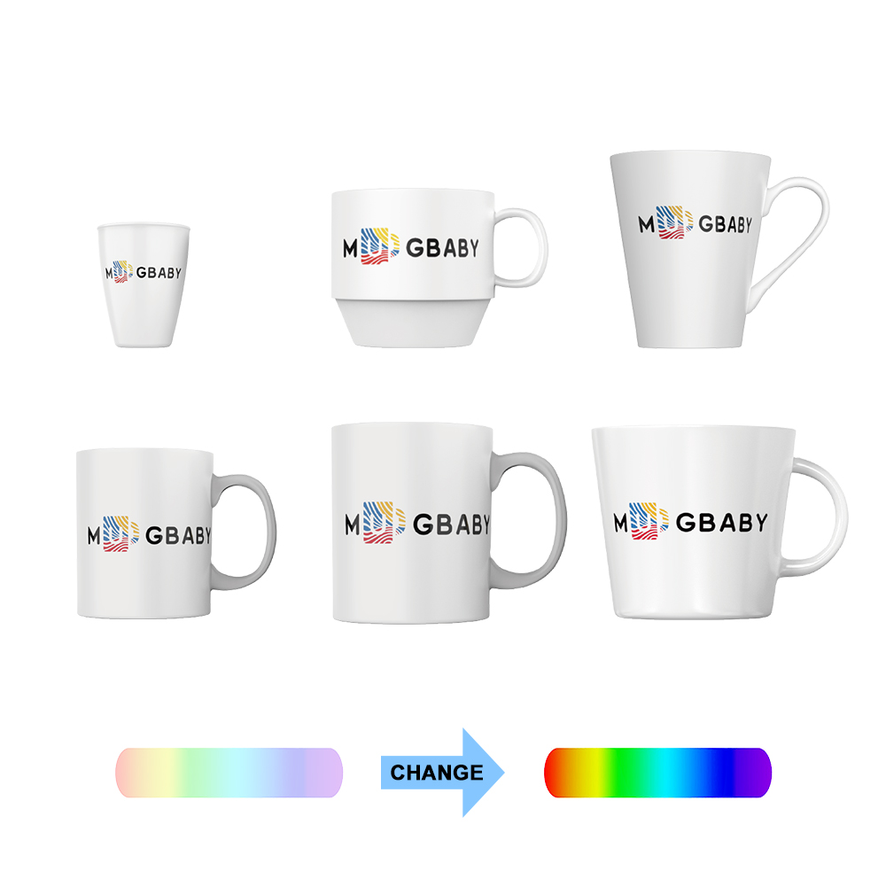 Microwave safe color changing ceramic mug surviving high heat test with zero peeling