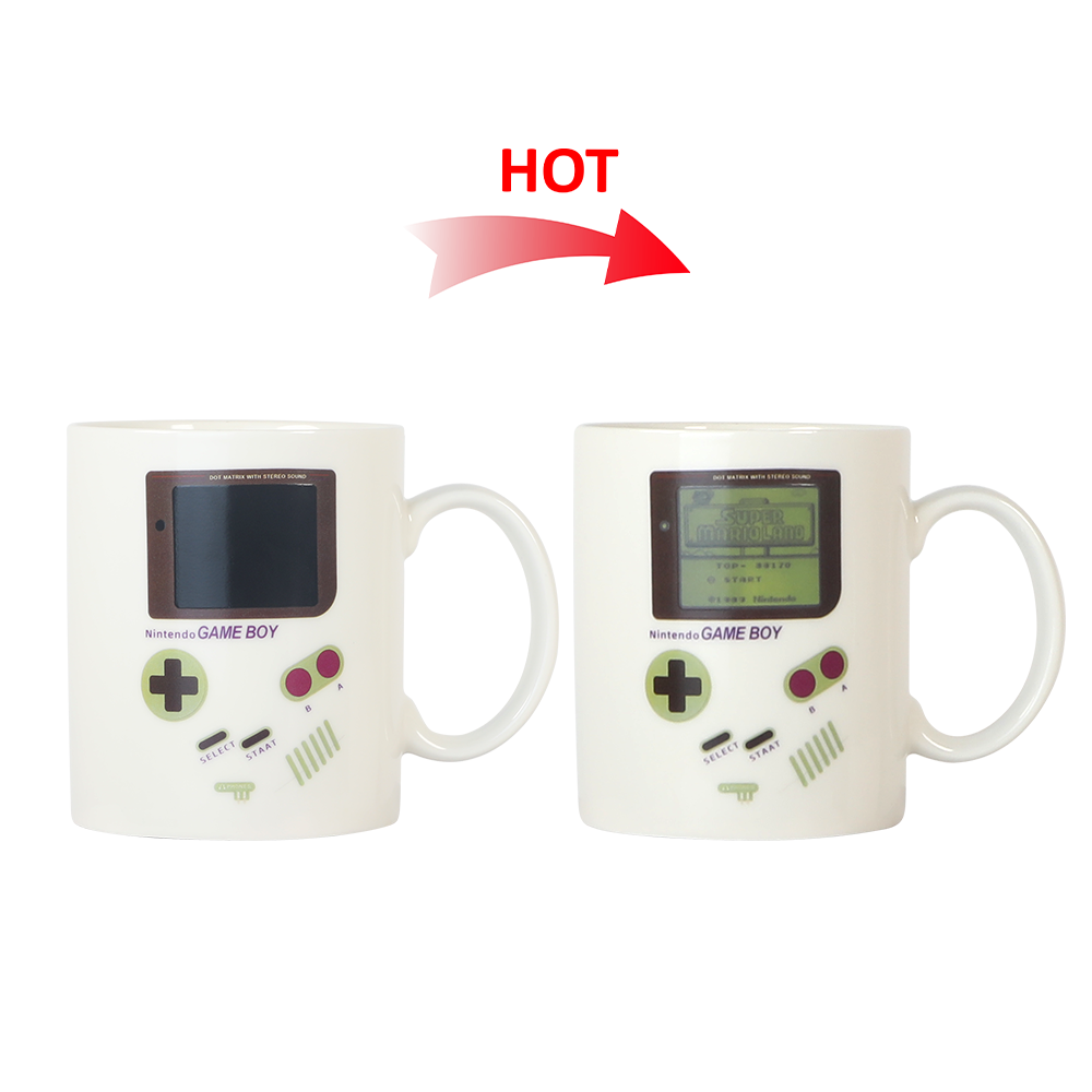 Quality control AQL inspection of lead-free custom magic mugs in factory.