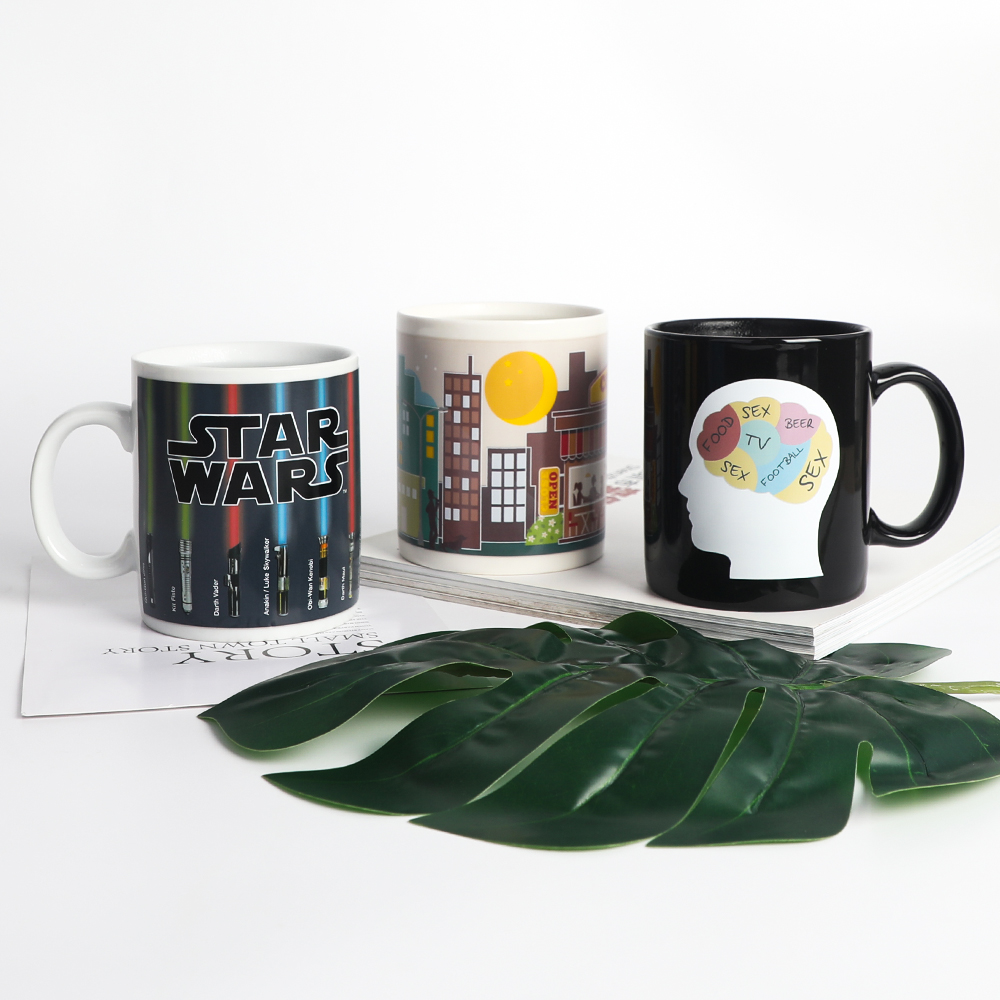 OEM custom shaped magic mug manufacturing process from 3D CAD design to final thermochromic product