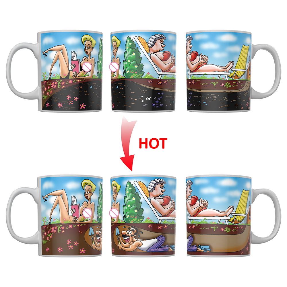 Premium corporate gift packaging for bulk custom heat reveal magic mug