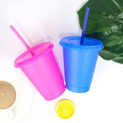 Wholesale 16oz Color Changing Confetti Cup | Custom PP Plastic Cold Cups Factory