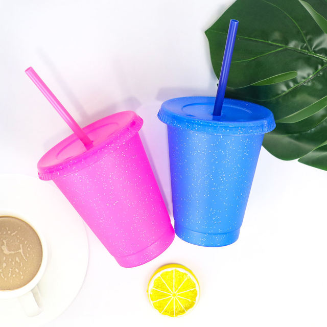 Wholesale 16oz Color Changing Confetti Cup | Custom PP Plastic Cold Cups Factory