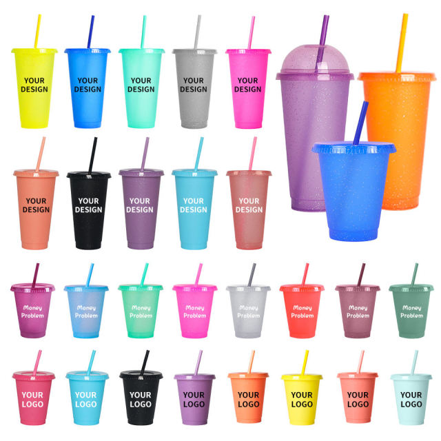 Wholesale 16oz Color Changing Confetti Cup | Custom PP Plastic Cold Cups Factory