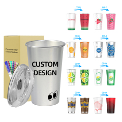 Wholesale Color Changing Aluminum Cup | Custom Logo Reusable Metal Party Cup