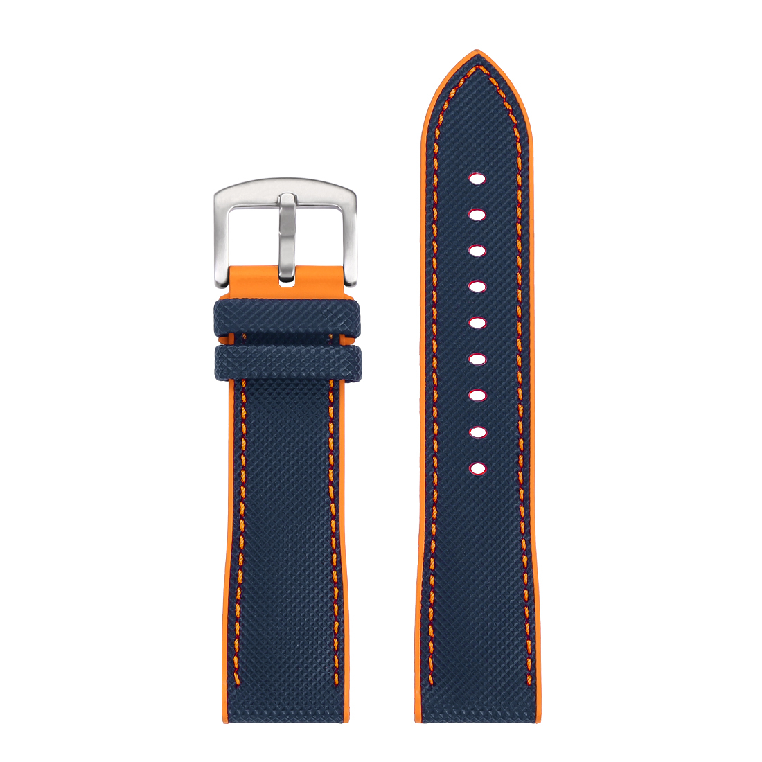 FKM Fluororubber Nylon Watch Band 20/22/24mm - Waterproof, Breathable & Durable Replacement Strap for Men & Women