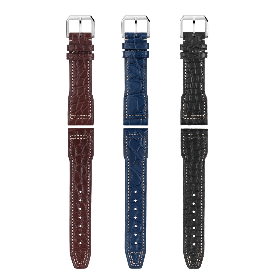 WG-EP54# Crocodile Leather Watch Strap
