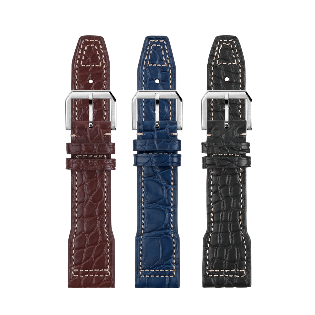 WG-EP54# Crocodile Leather Watch Strap