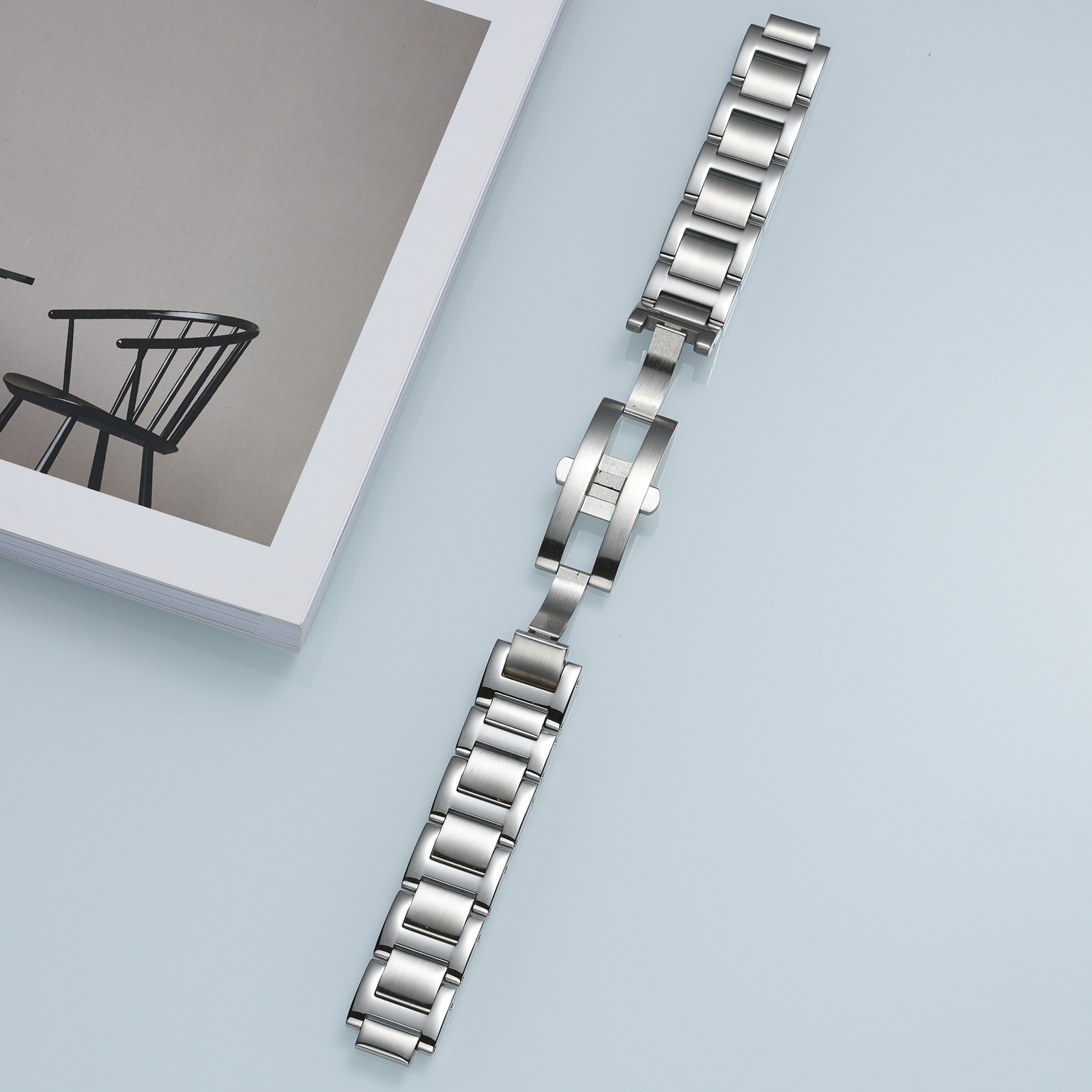 KDY-G15# Ballon Bleu Steel Watch Strap