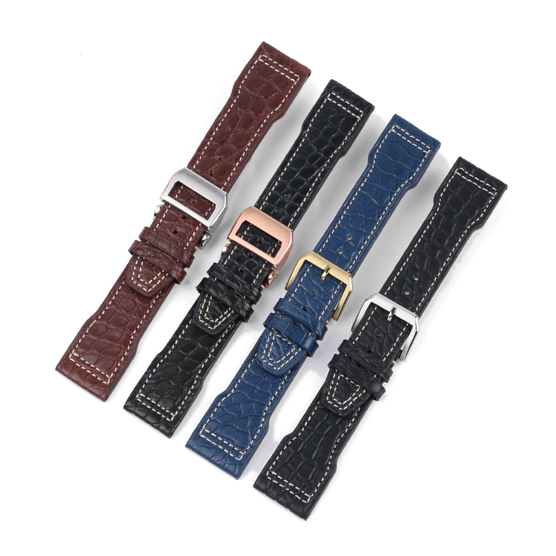 WG-EP54# Crocodile Leather Watch Strap