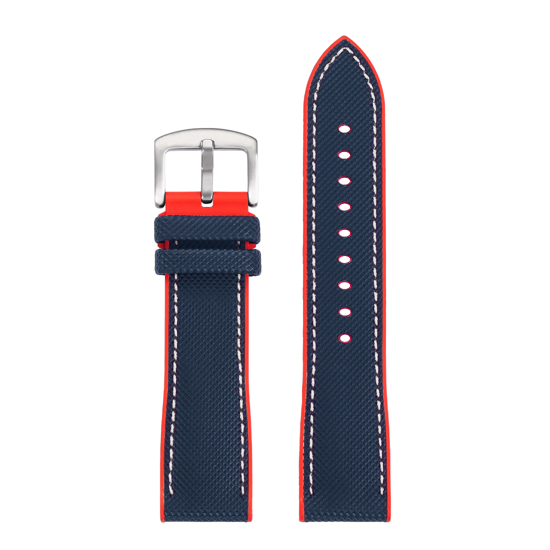 FKM Fluororubber Nylon Watch Band 20/22/24mm - Waterproof, Breathable & Durable Replacement Strap for Men & Women
