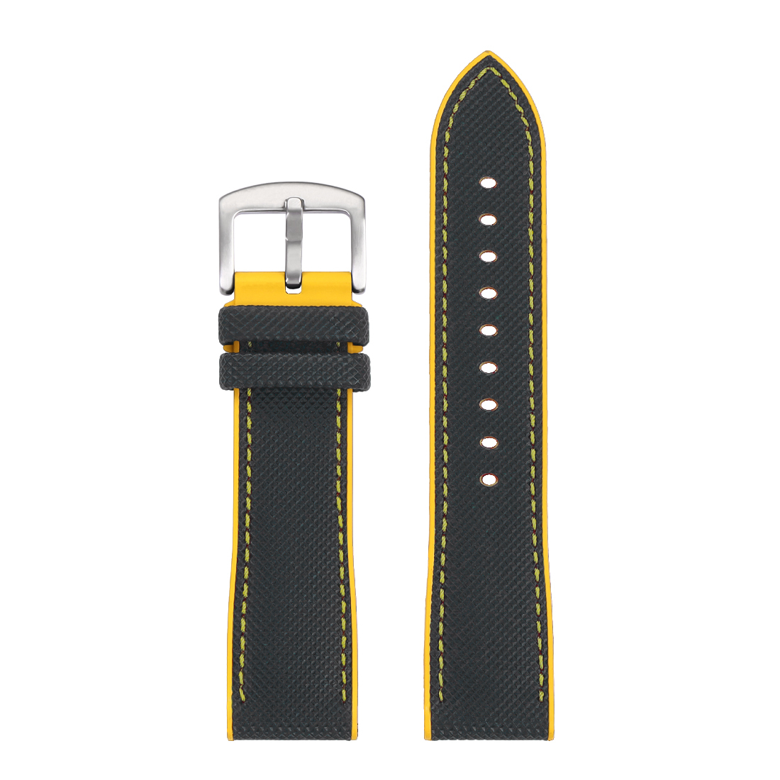 FKM Fluororubber Nylon Watch Band 20/22/24mm - Waterproof, Breathable & Durable Replacement Strap for Men & Women