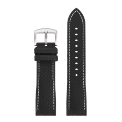 Black with White Stitching