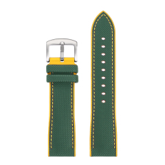 Green with Yellow Stitching