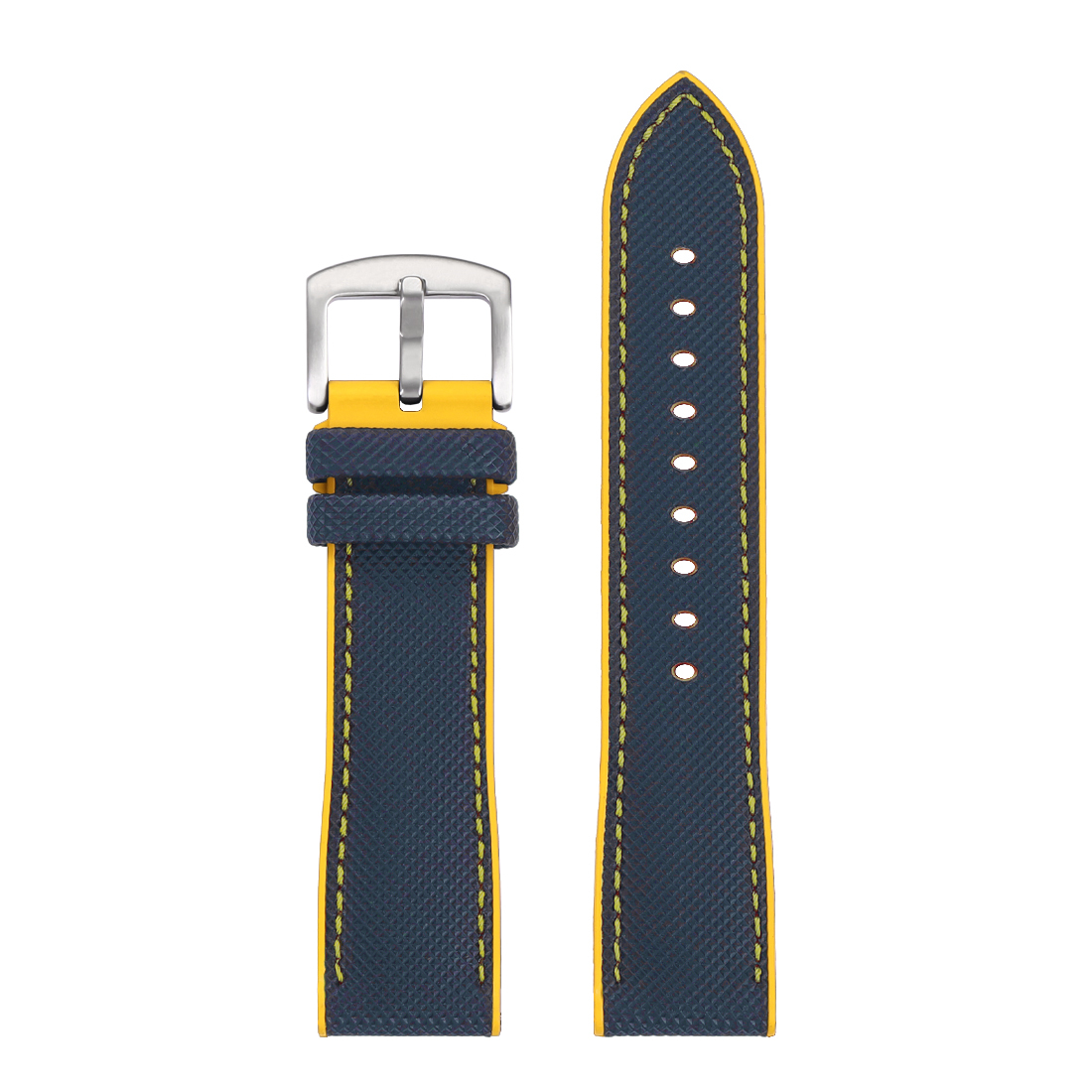 FKM Fluororubber Nylon Watch Band 20/22/24mm - Waterproof, Breathable & Durable Replacement Strap for Men & Women