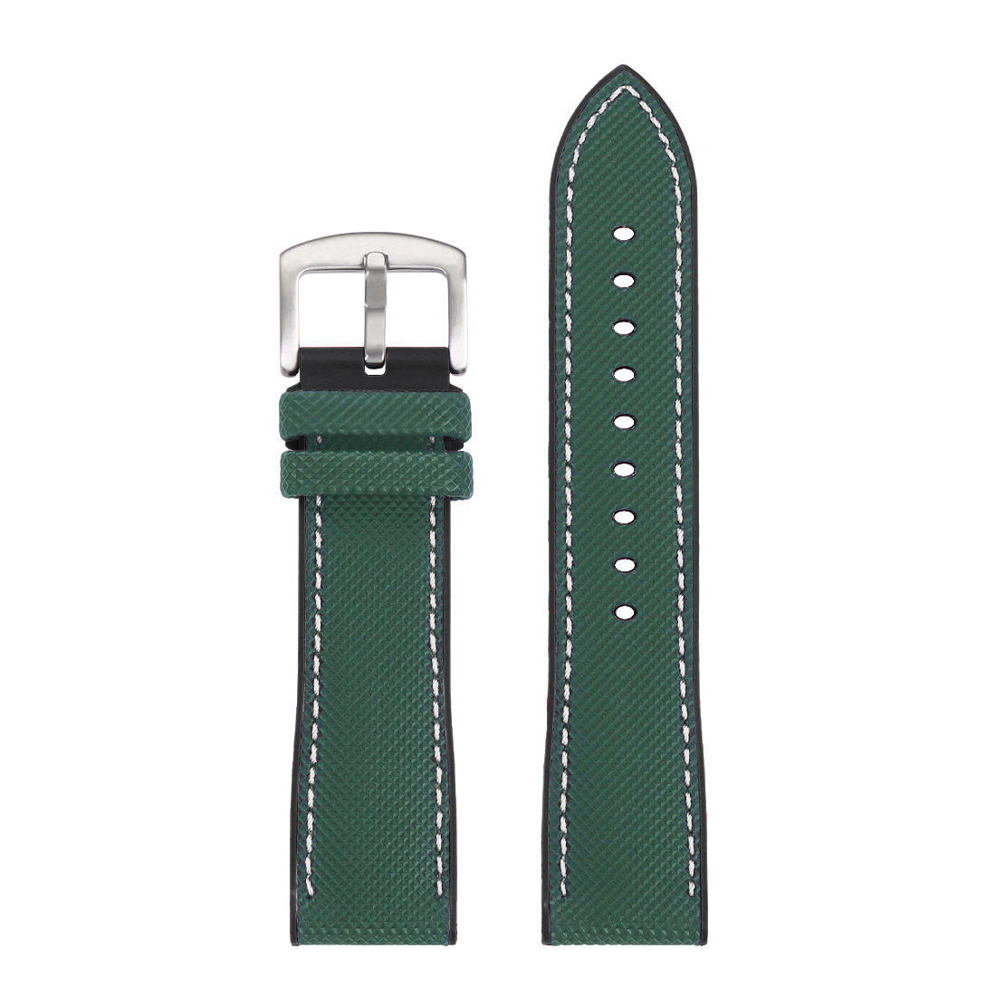 FKM Fluororubber Nylon Watch Band 20/22/24mm - Waterproof, Breathable & Durable Replacement Strap for Men & Women