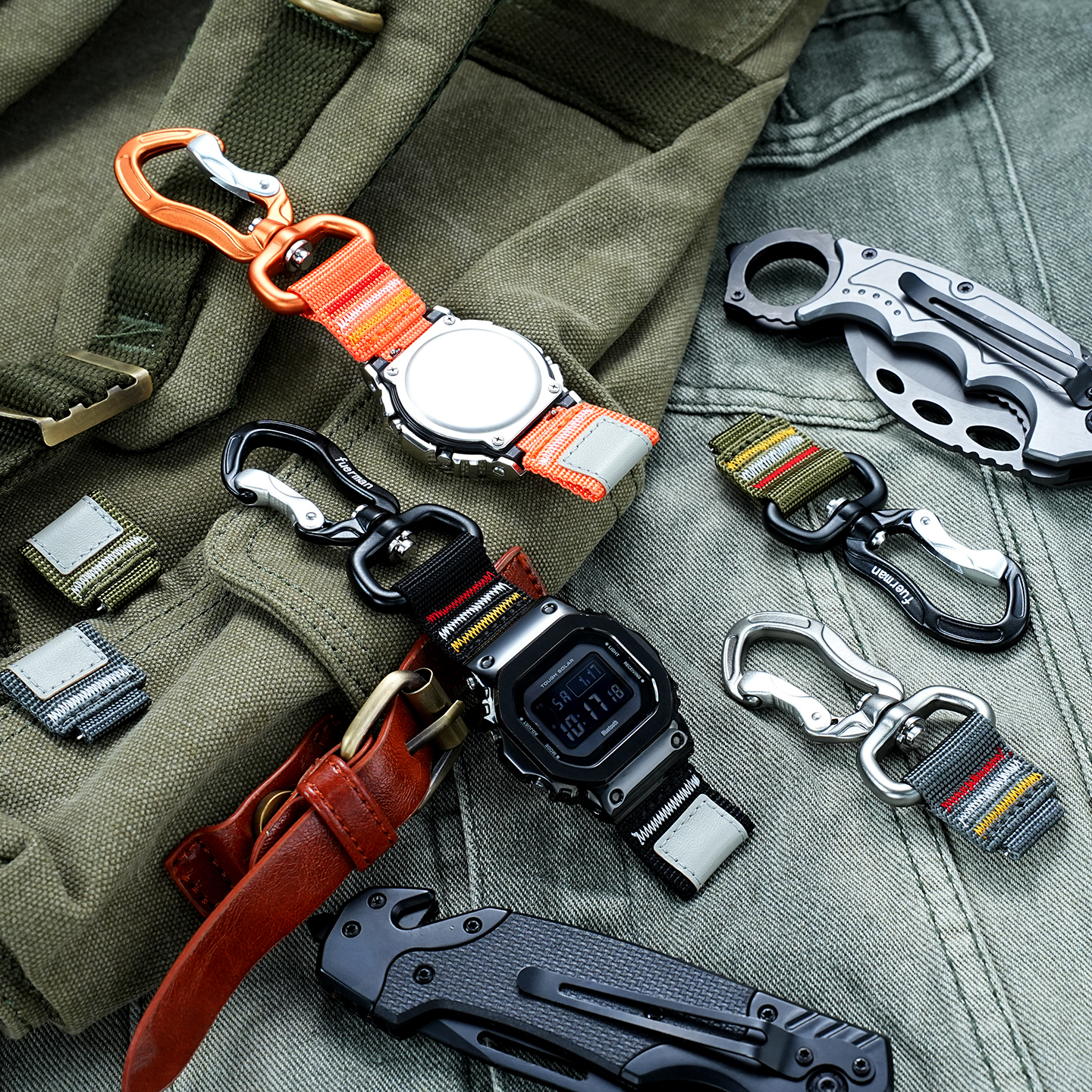 Outdoor Waterproof Sports Compatible with Casio PRJ-B00 PRW-6900/6600/60 Mountain Series Woven Nylon Watch Strap