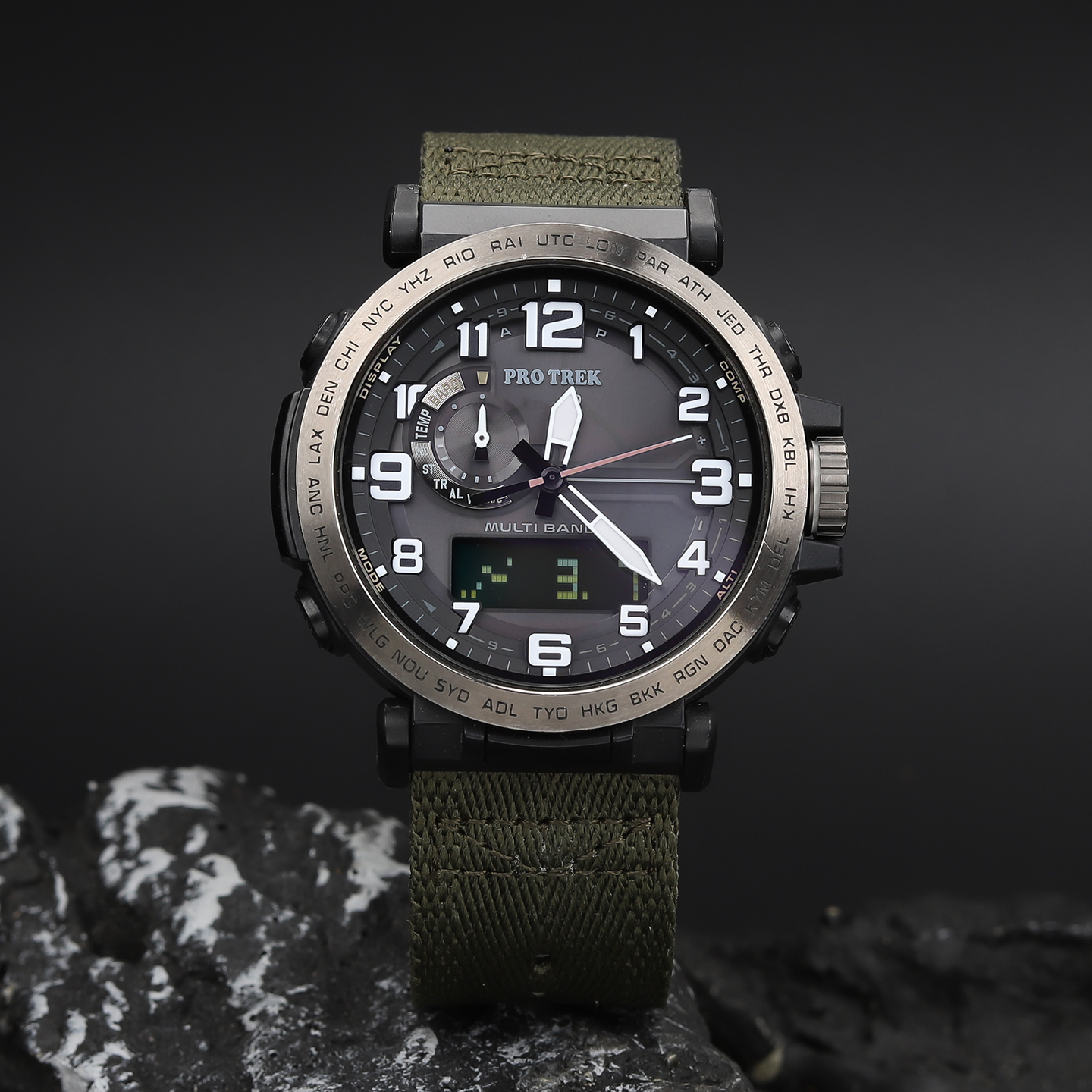 Outdoor Waterproof Sports Compatible with Casio PRJ-B00 PRW-6900/6600/60 Mountain Series Woven Nylon Watch Strap