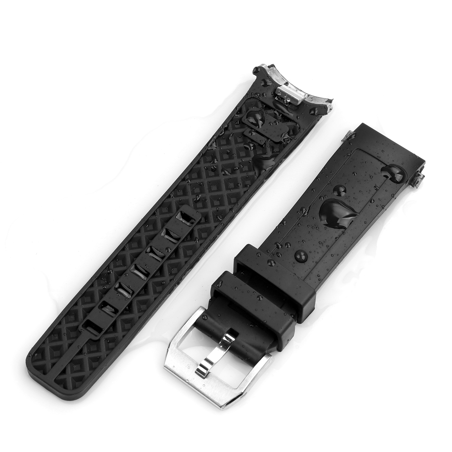 Compatible with IWC Marine Chronograph 356802, 329005, 356811 Fluororubber Watch Strap Quick-Release Interface