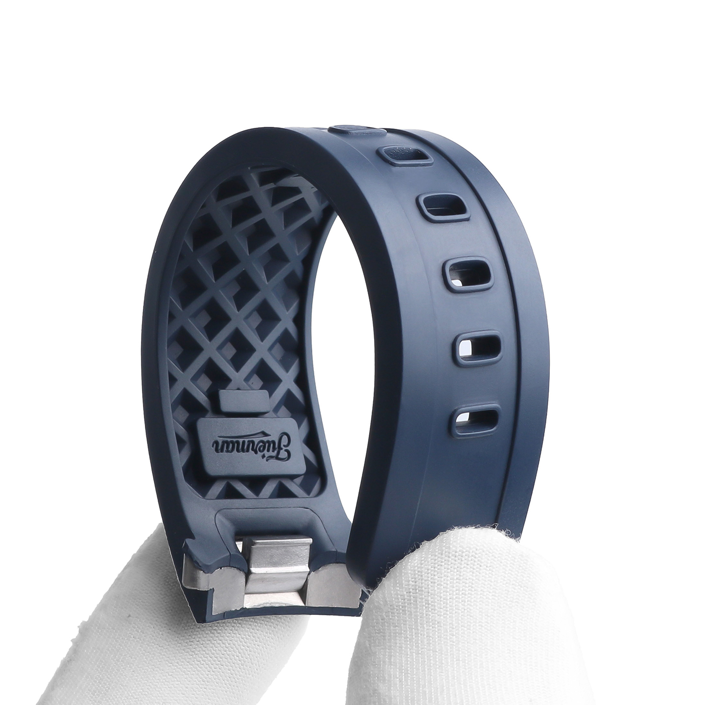 Compatible with IWC Marine Chronograph 356802, 329005, 356811 Fluororubber Watch Strap Quick-Release Interface