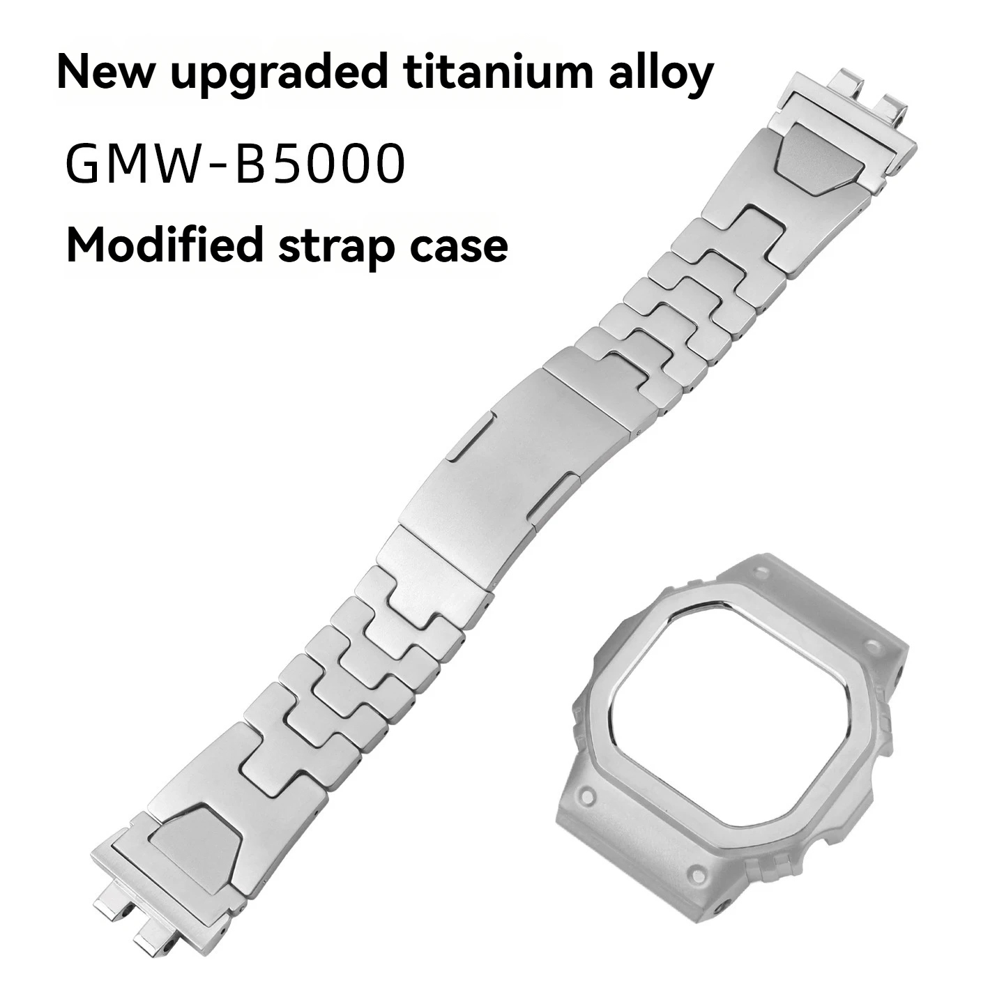 Ultra-Light Titanium Alloy Full Conversion Kit for Casio G-Shock GMW-B5000,Complete Metal Case & Bracelet Set for Square Watch