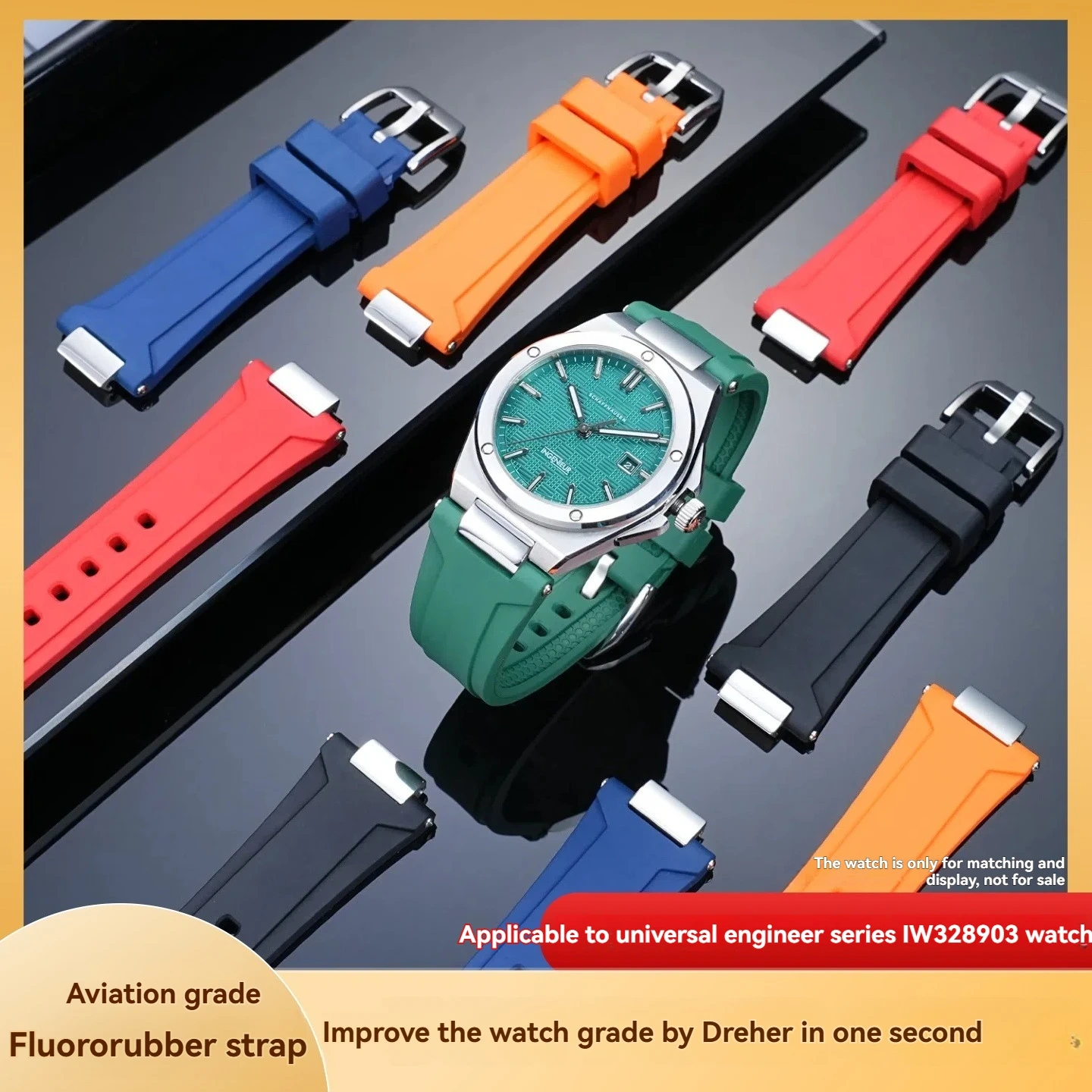 Quick Release Waterproof Fluoroelastomer Strap for IWC Ingenieur IW328903 IW328901 IW328907 Sports Replacement Band for Men