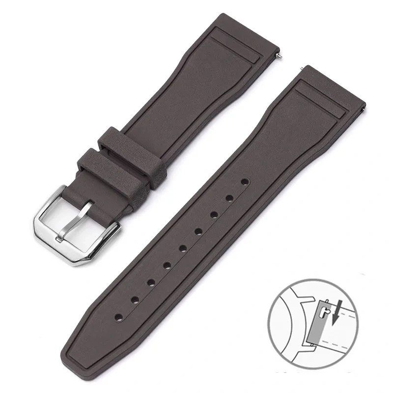 20mm 21mm 22mm FKM Fluoro Rubber Strap For IWC Big Pilot Mark Portugieser TOP GUN Men Quick Release Waterproof Sport Watch Band