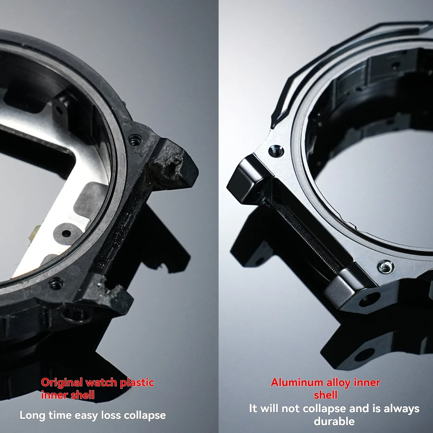 DIY Replacement Aluminum Case & Inner Shell for Casio G-Shock 'CasiOak' GA-2100, Octagon Mod Conversion Housing Kit