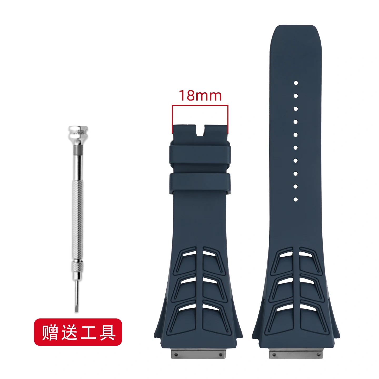Replacement Soft & Waterproof Fluoroelastomer Strap with Folding Clasp for Richard Mille RM055 RM030 RM35-01 RM35-02 RM35-03