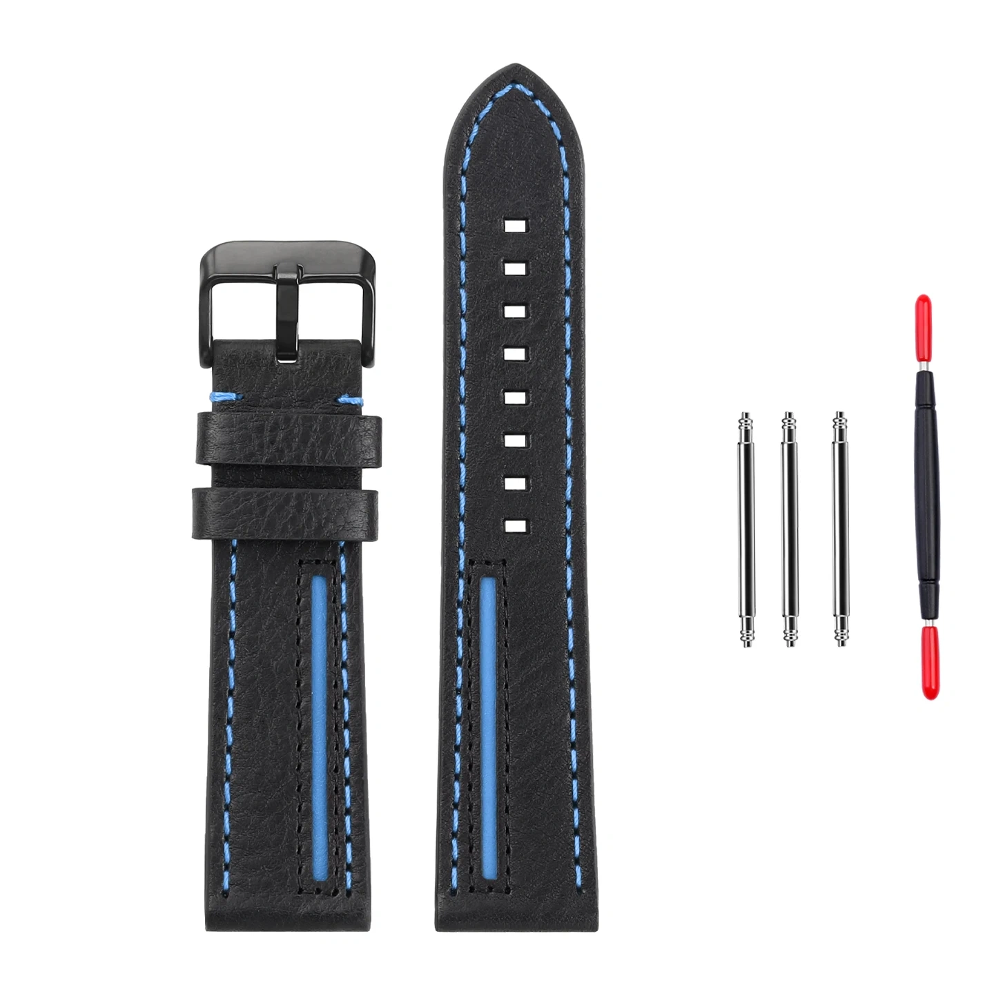 Replacement Cowhide Leather Strap for Casio Edifice Red Bull Racing EFS-S510 EFS-S580 EFR-303 EQB-1000, 22mm Cowhide Band