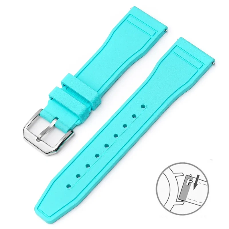 20mm 21mm 22mm FKM Fluoro Rubber Strap For IWC Big Pilot Mark Portugieser TOP GUN Men Quick Release Waterproof Sport Watch Band
