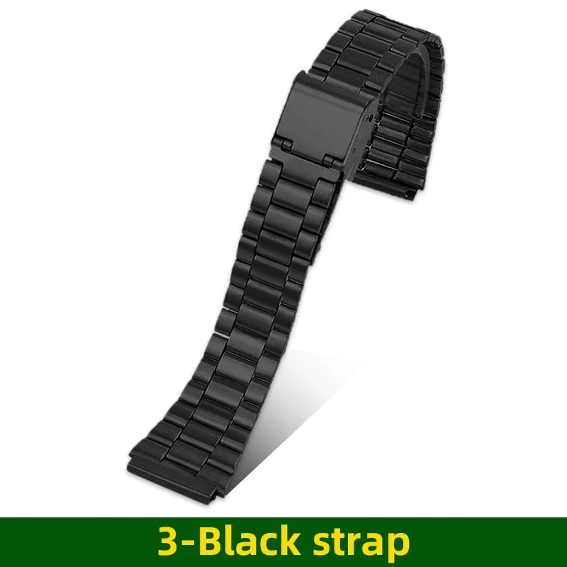 A158/159 metal case mod kit For Casio electronic watch 593 A158W A159W F-91W Silver stainless steel bezel strap glass Tool parts
