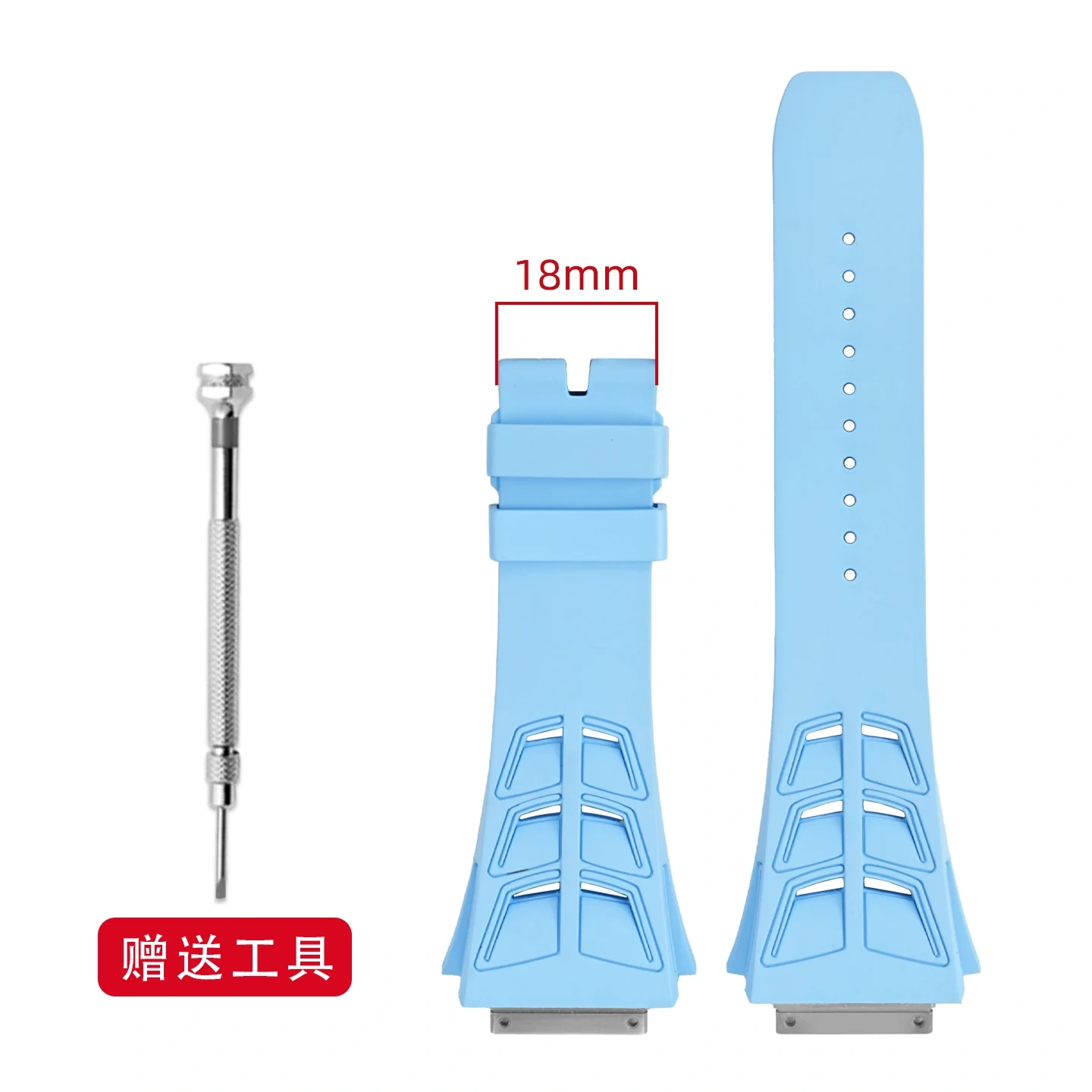 Replacement Soft & Waterproof Fluoroelastomer Strap with Folding Clasp for Richard Mille RM055 RM030 RM35-01 RM35-02 RM35-03