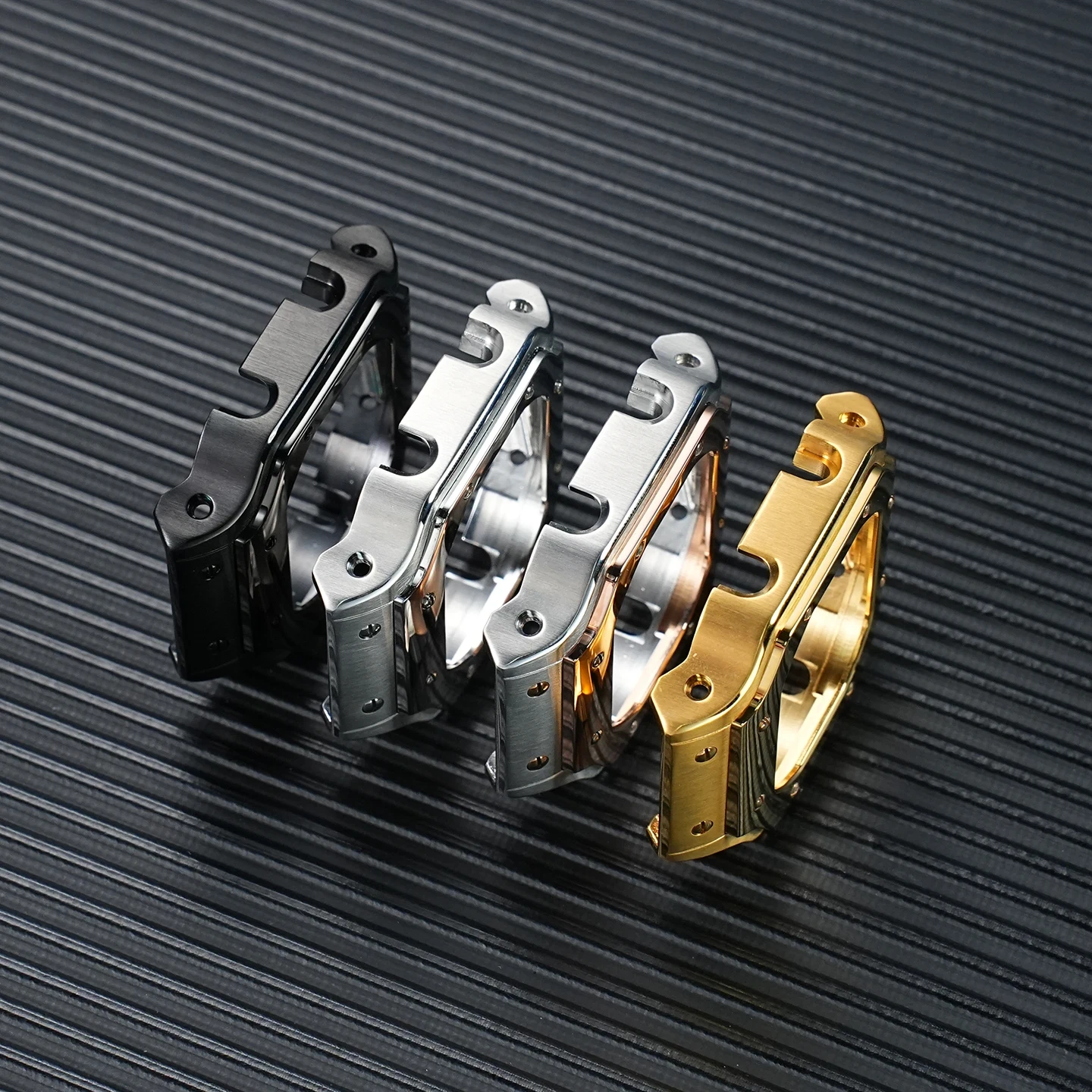 Full Stainless Steel Case & Silicone Strap Conversion Kit for Casio G-Shock 'Gold Square' DW-5600 GW-B5600 Metal Upgrade Set