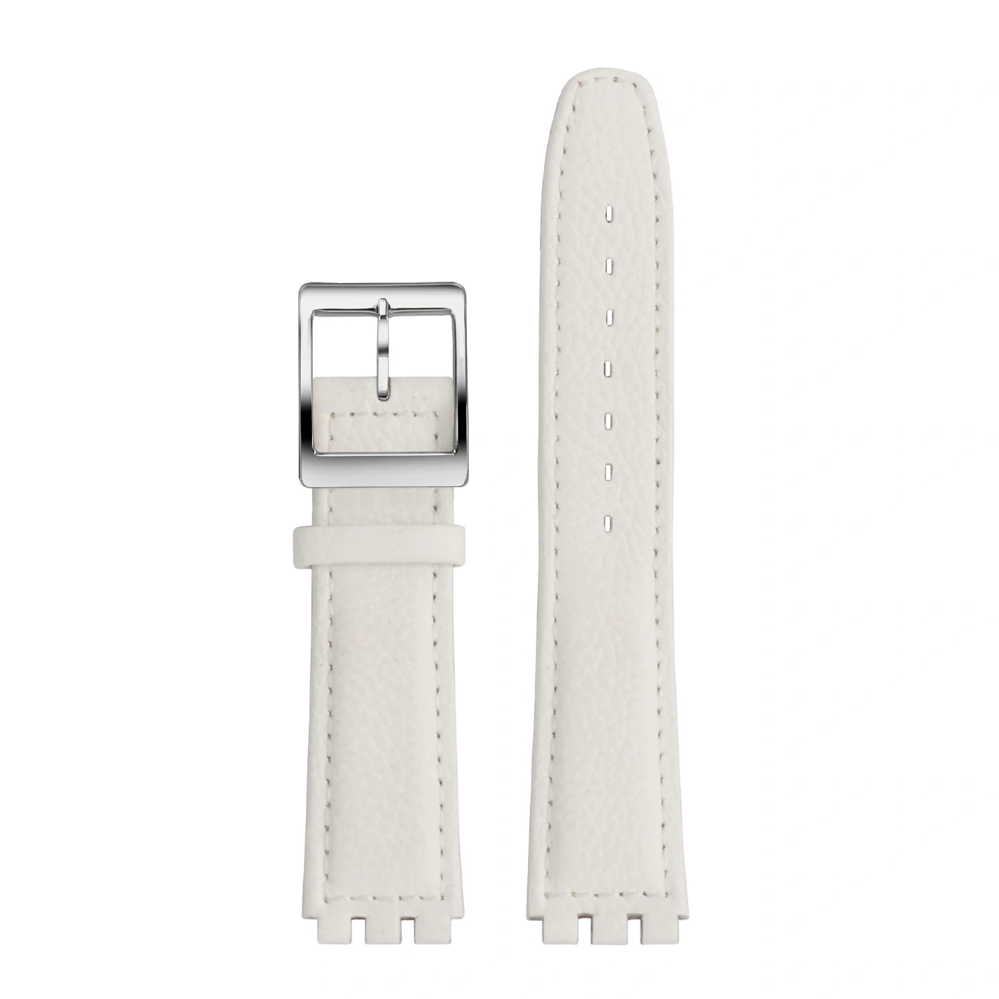 Replacement Genuine Leather Strap for Swatch GB274 GB287 GN239, 17mm Cowhide Band with Pebble Grain Texture & Grooved Ends