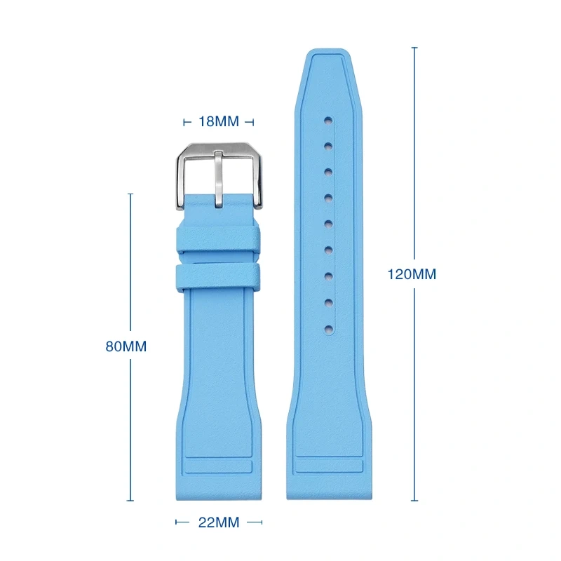20mm 21mm 22mm FKM Fluoro Rubber Strap For IWC Big Pilot Mark Portugieser TOP GUN Men Quick Release Waterproof Sport Watch Band