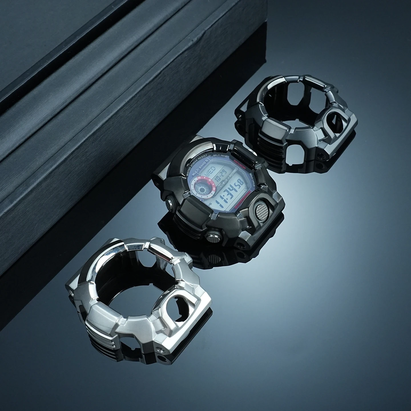 DIY Full Stainless Steel Case & Bracelet Conversion Kit for Casio G-Shock GW-9400 Rangeman, Metal Upgrade Replacement Parts