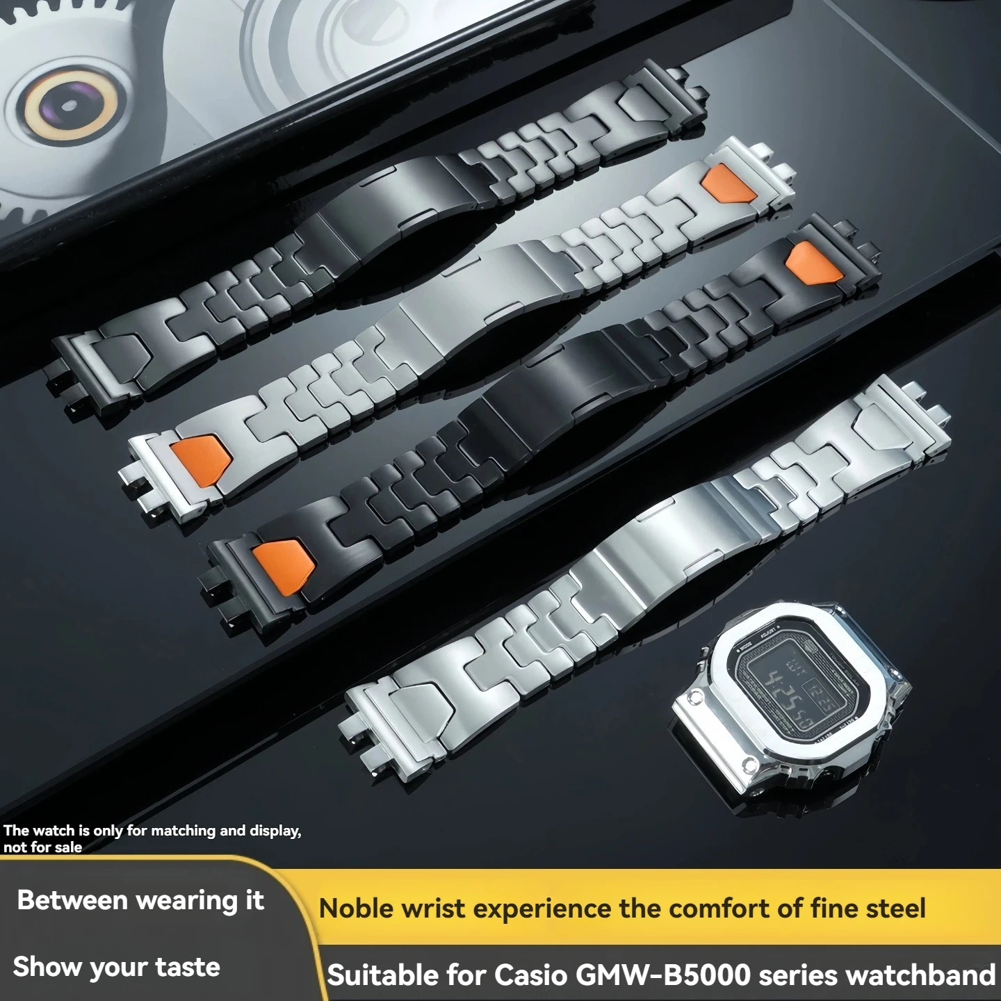 Ultra-Light Titanium Alloy Full Conversion Kit for Casio G-Shock GMW-B5000,Complete Metal Case & Bracelet Set for Square Watch