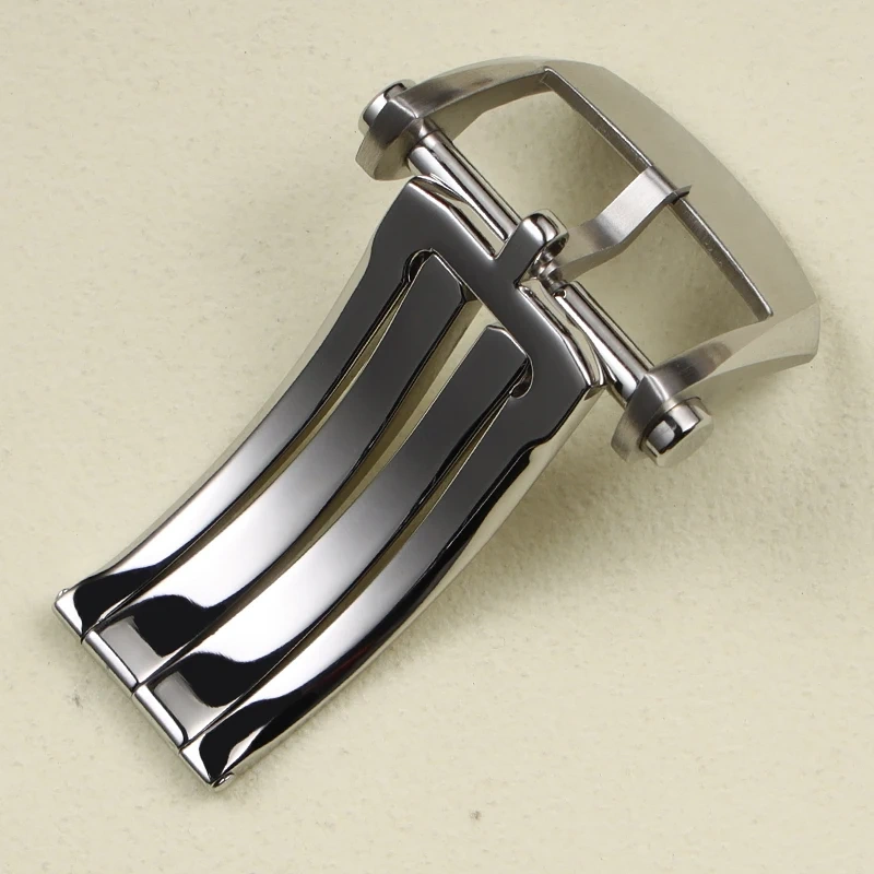 Replacement Folding Clasp for Breitling Watch Buckle 20mm Stainless Steel Deployment silver black Buckle Fit Leather Nylon Strap