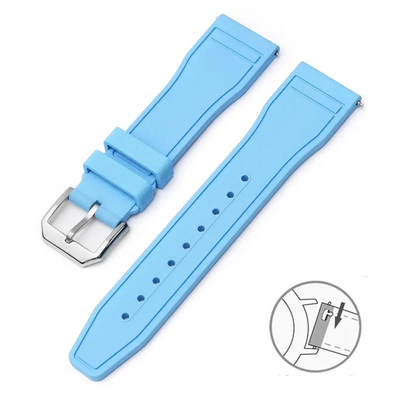 20mm 21mm 22mm FKM Fluoro Rubber Strap For IWC Big Pilot Mark Portugieser TOP GUN Men Quick Release Waterproof Sport Watch Band