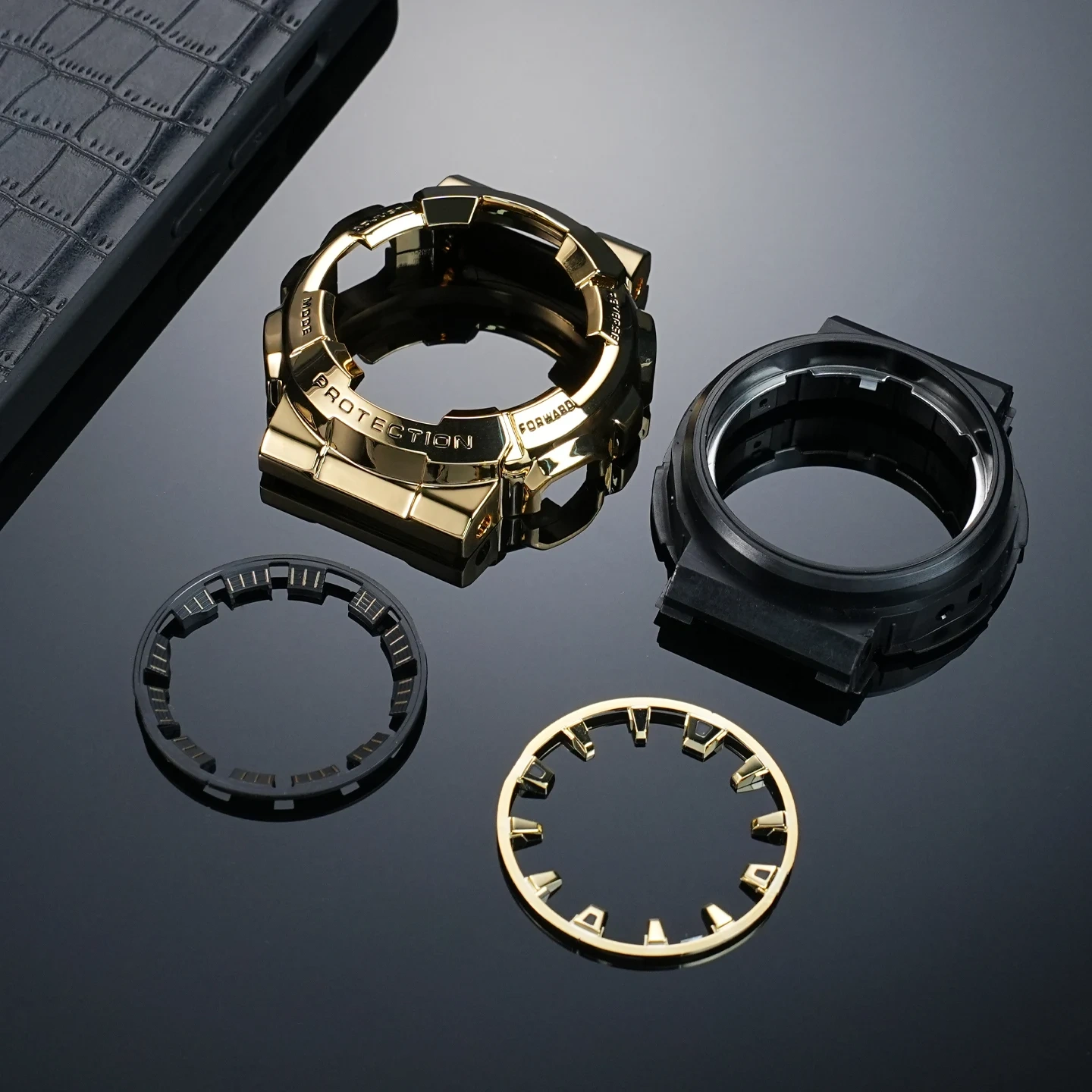 For Casio G-SHOCK GM-110B Small Steel Cannon Shadow Circle Modified Plastic Silicone Bezel Ring GM110 Scale Circle Accessories