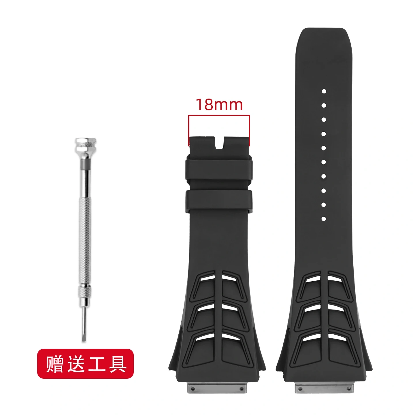 Replacement Soft & Waterproof Fluoroelastomer Strap with Folding Clasp for Richard Mille RM055 RM030 RM35-01 RM35-02 RM35-03